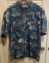 Reyn Spooner On Hawaiian Time Classic Fit Aloha Shirt Size XL Blue - £47.32 GBP