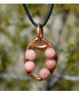 Pink Rhodonite Copper Pendant Necklace for Love Harmony &amp; to Balance Emo... - $20.00