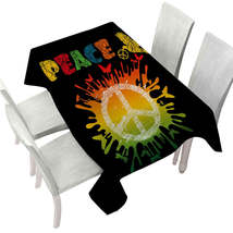 Dove and Butterflies Retro Peace Sign Tablecloth - $51.95 CAD+