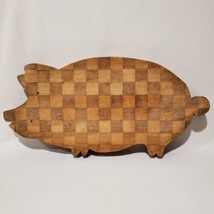 Unique Old Primitive Checker Board Wood Pig Cutting Bread Board Rustic Farmhouse - £79.12 GBP