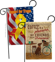 Coffee and Friends Burlap - Impressions Decorative Support Our Troops Garden Fla - £27.38 GBP
