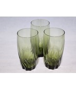 Anchor Hocking CENTRAL PARK IVY GREEN Swirl Highball Iced Tea Glass - Se... - $23.93 CAD