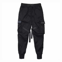 Men Cargo Pants Ribbons Harem Joggers Harajuku Sweatpant Hip Hop Trouser... - £24.78 GBP+