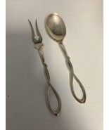 FRANK WHITING Sterling Silver Open Handle 5” Ramekin Fork &amp; Matching Spoon - $94.71 CAD