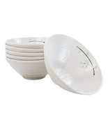 Set Of 6 Modern Yukino Hana Snowflakes Melamine Soup Pasta Salad Bowls 26oz - $1,085.66 MXN