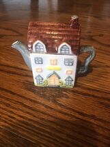 Vintage Ceramic 2 Story House Decorative Teapot 3.5 Inches Length Thailand - $161.29 MXN
