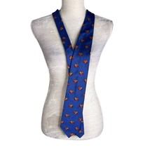 J Crew Mens Tie Fish Blue Red Silk New    - $34.64