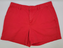 Tommy Hilfiger Bermuda Chino Shorts Womens Size 8 Orange 100% Cotton Tropical - £10.94 GBP