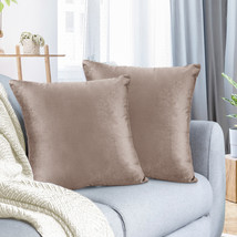 Taupe Sand 12&quot;x20&quot; Throw Pillow Covers Set 2 Sofa Velvet Cushion Cases - £20.36 GBP