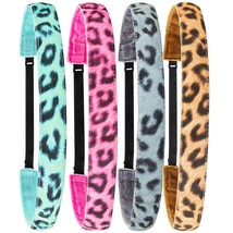 4 Cheetah Headbands for Girls Reversible Nonslip Velvet Leopard Print Headband P - $30.35