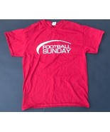 Red White Football Sunday T-shirt Medium Sports Graphic Tee - £3.11 GBP