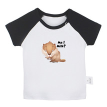 Ma! Milk? Funny Tops Newborn Baby T-shirts Infant Kids Animal Beaver Graphic Tee - £7.91 GBP+