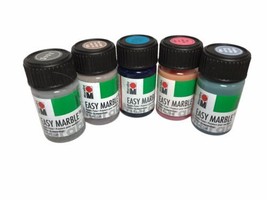 Marabu EasyMarble Paint Multi-Color 5 pk-Grey/Rose Taupe/Turquoise/Pink/... - $27.99