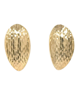 14k Yellow Gold Etched Leaf Huggie Earrings 2.4g - $6,715.60 CAD