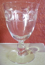Clear Glass Drinking stemware etched designs Depression Era  - £10.14 GBP