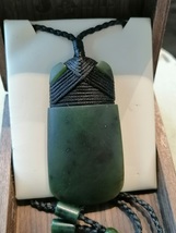 New zealand design Jade Matt TOKI large pendant / long necklace 58mm - £70.40 GBP