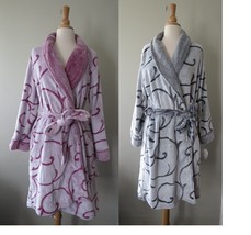 Charter Club Super Soft Mink Fleece Scroll print Robe M 2XL - £38.86 GBP+