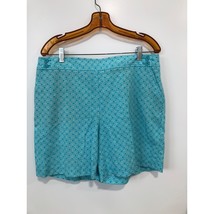 Talbots Shorts Womens 14 Turquoise Linen Cotton Pockets - $19.60