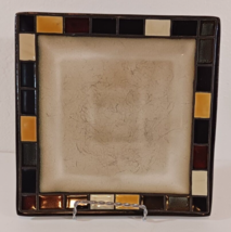 Home Trends MOSAIC TILES Square SALAD PLATE 7 1/2&quot; Stoneware - £7.43 GBP