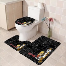 3Pcs/set Calvin n Hobbes 3 Bathroom Toilet Mat Set Anti Slip Bath Mat de... - $33.29+
