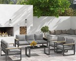 Aluminum Patio Furniture Set, 5 Piece Outdoor Conversation Set With Coff... - $1,667.99