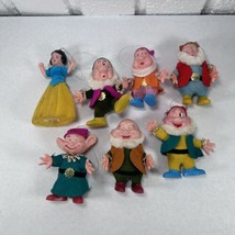 Vintage Disney Ornaments Snow White Lot Of 7 Plastic 1970’s Missing Grum... - $16.65