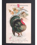 A Happy Thanksgiving Turkey Wishbone Unsigned Clapsaddle 1925 Wolf &amp; Co ... - $14.99