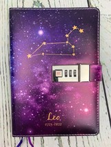 Starry Constellation Diary with Lock B6 PU Leather Cover Combination Lock Leo - £35.60 GBP