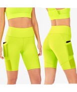 Fabletics Powerhold On-The-Go 9&quot; Biker Shorts Size XS Citron Neon - €11,98 EUR