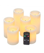 Real Wax Flameless LED 6 Candle Set w/Dual Timer Feature and Remote Control - €34,48 EUR