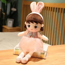 Happy Girl Doll Stuffed Simulation Rabbit ears Lovely Toy Plush Animal Pillow 45 - £12.51 GBP