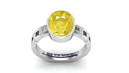 4.00 Ratti 3.00 Carat Yellow Sapphire Stone Silver Plated Adjustable Ring Origin - £36.81 GBP