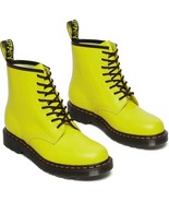 Dcc Dr. Martens Air Wair 1460 Sulpher Yellow Smooth Leather Boots Wm&#39;s 6... - $164.11 CAD