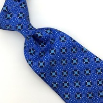 Dolcepunta Italy Tie Gloss Blue Blk Silver Geometric Necktie Luxury Silk... - £141.64 GBP