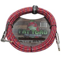 Guitar Cable Right Angled to 1/4 Straight-End Instrument Cord Tweed Cloth Jacket - £12.71 GBP