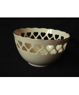 Lenox bowl with cutout hearts ivory 5.5 in. gold rim, rose embossed bottom - $14.84