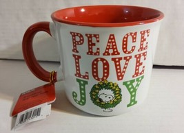 2019 Peanuts Snoopy Peace Love Joy Christmas Oversized Coffee Mug Tea Cup NWT - £18.12 GBP
