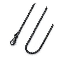 2-4MM Mens Womens Stainless Steel Black Rolo Cable - £30.31 GBP