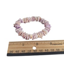 Purple Dyed Puka Shell Stretch Bracelet 7&quot; Fashion Costume Beach Core Ocean - £14.72 GBP