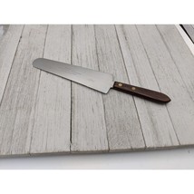 Vintage Burnco #2 Stainless Cake Pie Serrated Spatula Server 9 1/2&quot; Wood Handle - £9.58 GBP