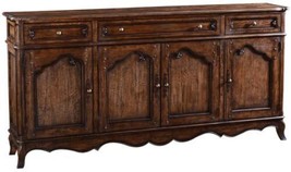 Sideboard French Country Provincial Rustic Pecan Four Doors - $3,399.00