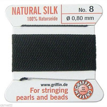 GRIFFIN Carded Silk Beading Cord Size #8 Pick Color - $3.00