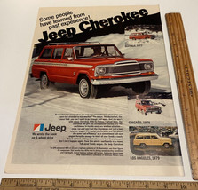 Vintage Print Ad Jeep Cherokee Buffalo Blizzard 1977 Chicago Snow 1970s Ephemera - £14.09 GBP