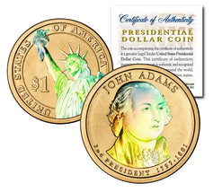 HOLOGRAM 2-sided 2007 JOHN ADAMS Presidential $1 Dollar U.S. President Coin - £7.39 GBP