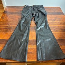 Dollhouse Black Faux Leather Flare Bell Bottom Pants Women Size 3/4 - $15.25