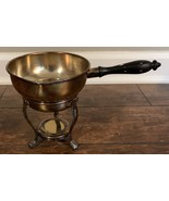 Vtg Sheridan Silverplate Chafing Dish w/Wood Handle &amp; Silverplate Stand ... - $18.69