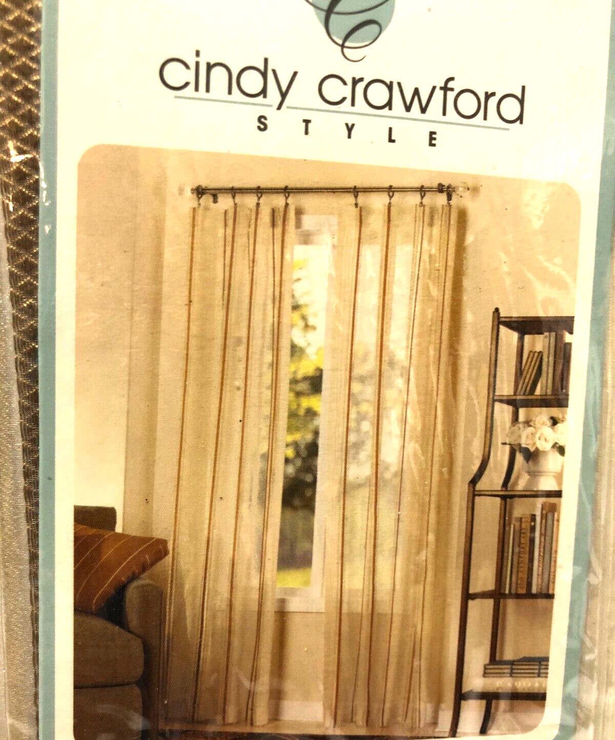 Cindy Crawford 84" London SHEER Beige Rod Pocket Panel Curtain NEW - $14.85