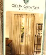 Cindy Crawford 84&quot; London SHEER Beige Rod Pocket Panel Curtain NEW - $20.35 CAD