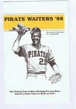 ORIGINAL Vintage 1988 Pittsburgh Pirates Waiters Program RJ Reynolds Barry Bonds - £39.56 GBP