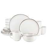 Elama Leo 16 Piece Stoneware Dinnerware Set In White - $115.18 CAD